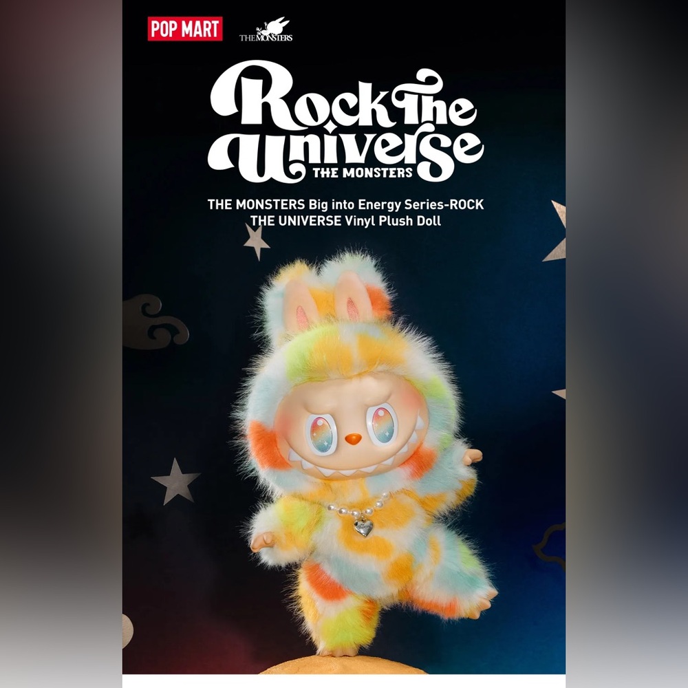 THE MONSTERS Big into Energy Series ROCK THE UNIVERSE Vinyl Plush Doll LABUBU - Picture 7 of 13